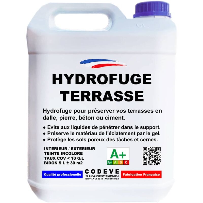 Hydrofuge Terrasse - 4x5 l - Codeve Bois - Incolore Pour Votre Terrasse En Travertin, Béton, Ciment Ou Pierre.