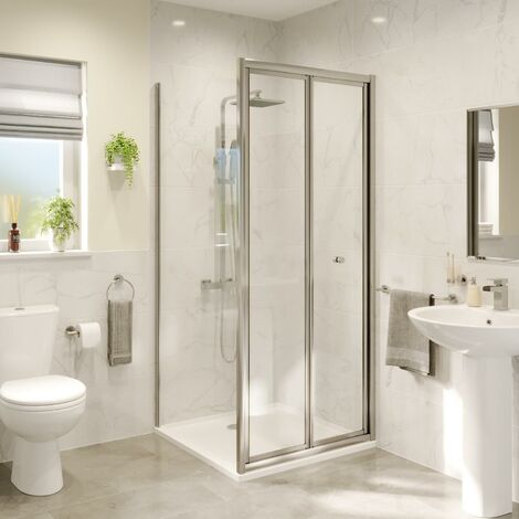 Hydrolux Modern Bifold Shower Door Side Panel 800x800mm Framed 4mm Safety Glass