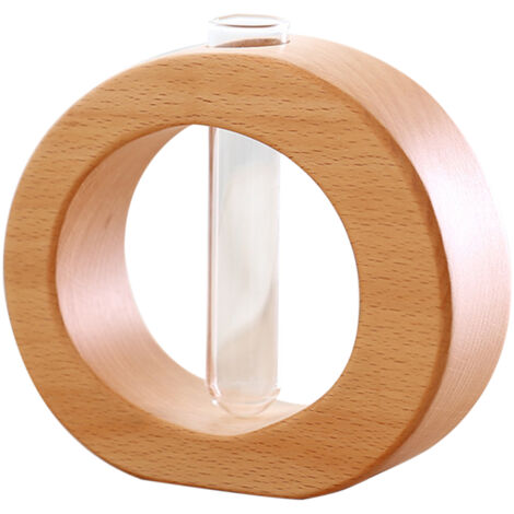 Hydroponie Bois & Verre Support 1 Tube 10x1.7cm Propagation Plantes Décoration Maison Moderne