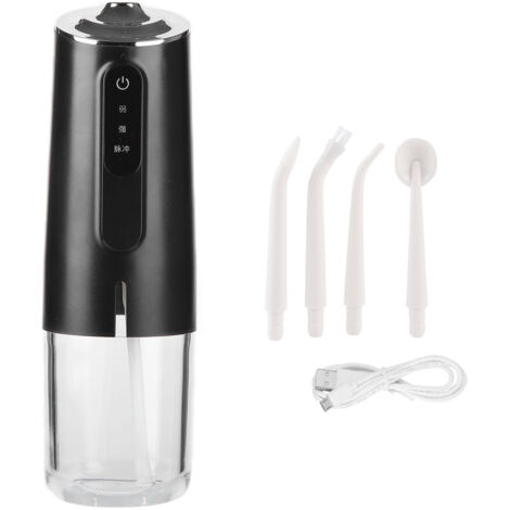 Hydropulseur Oral Portable 240ml 3 Modes USB Rechargeable Appareil Dentaire Anteau Noire IPX7