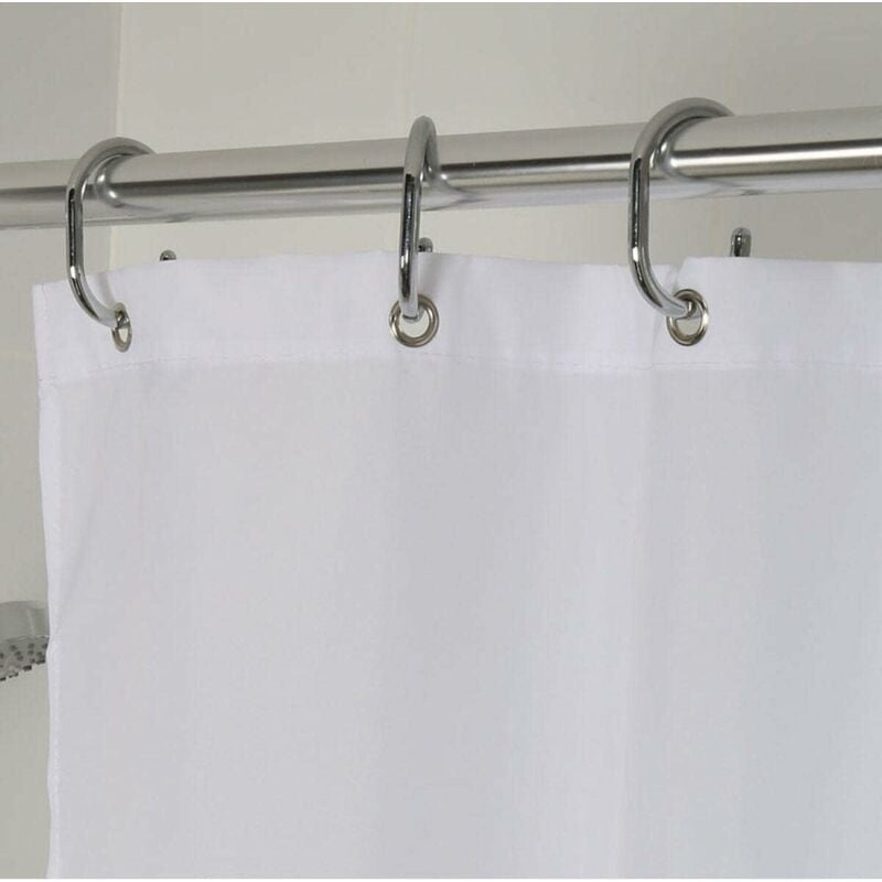 Croydex - Hygiene 'n' Clean Textile Shower Curtain, White