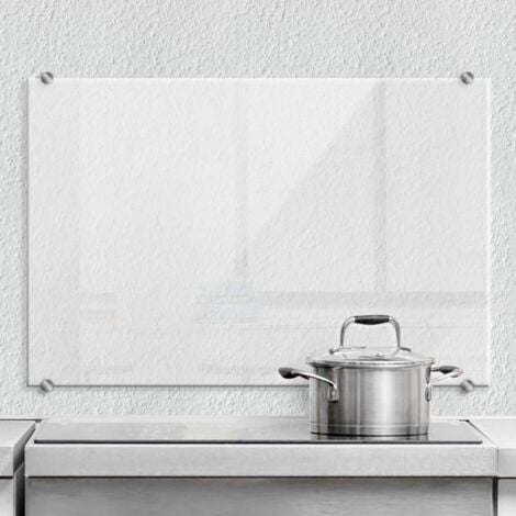 Hygienischer Spritzschutz Küche Wandschutz Herd Glasbild 80x60cm Transparent