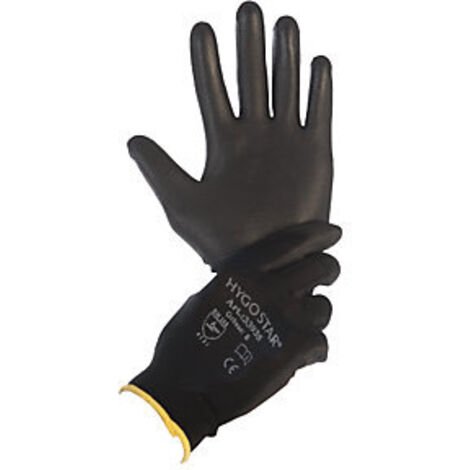 HYGOSTAR Arbeitshandschuh BLACK ACE 33933 Polyester XL sw 12Paar