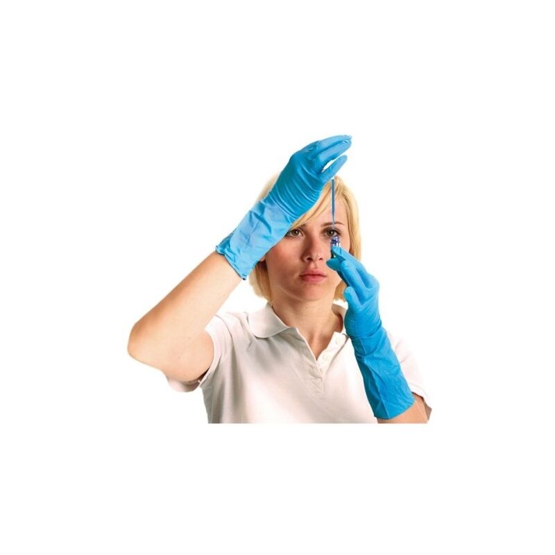 Hygostar super high risk gants en nitrile non poudrés bleu xl 30 cm Franz Mensch