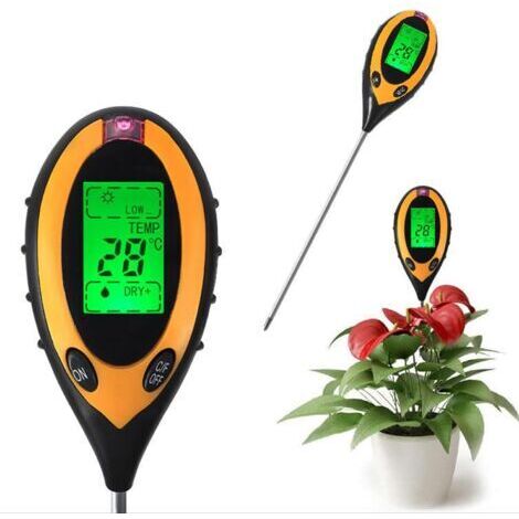 Hygromètre 4 en 1 pour plantes – humidimètre numérique avec mesure du pH, de la température, de l’humidité et de la lumière – testeur d’humidité du sol – pour le jardinage