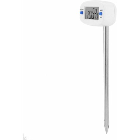 Hygromètre de sol numérique écran LCD testeur d'humidité de la température avec sonde, Testeur Terre Electronique pour Jardin Plantes