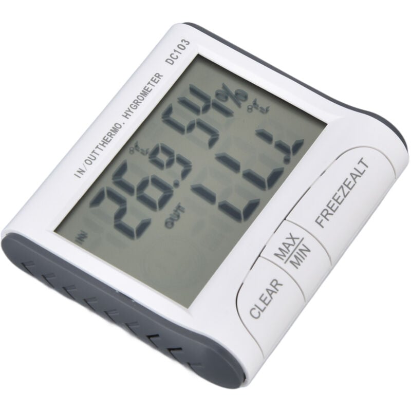 Hygromètre d'intérieur avec double écran LCD, fonction de stockage numérique, thermomètre en matière plastique pour la maison