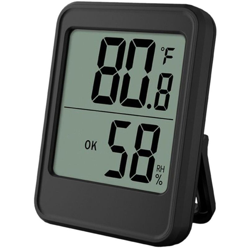 Hygromètre d'intérieur Thermomètre à grand écran pour bureau, mur magnétique, température et humidité avec support pour la maison, la serre et la