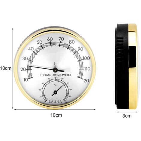 Hygromètre Thermo,hygromètre température humidité pour Cuisine,LCD Thermomètre de Chambre numérique,thermomètre hygromètre pour Salle,Hygromètre de Sauna,Cadran en Métal Thermomètre