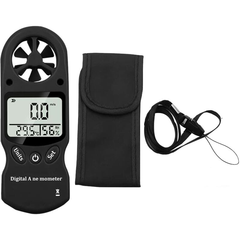 Hygromètre, Thermomètre à effet de serre, Thermomètre de jardin, anémomètre numérique lcd affichage Vent Speed Speed Compteur Température Humidité