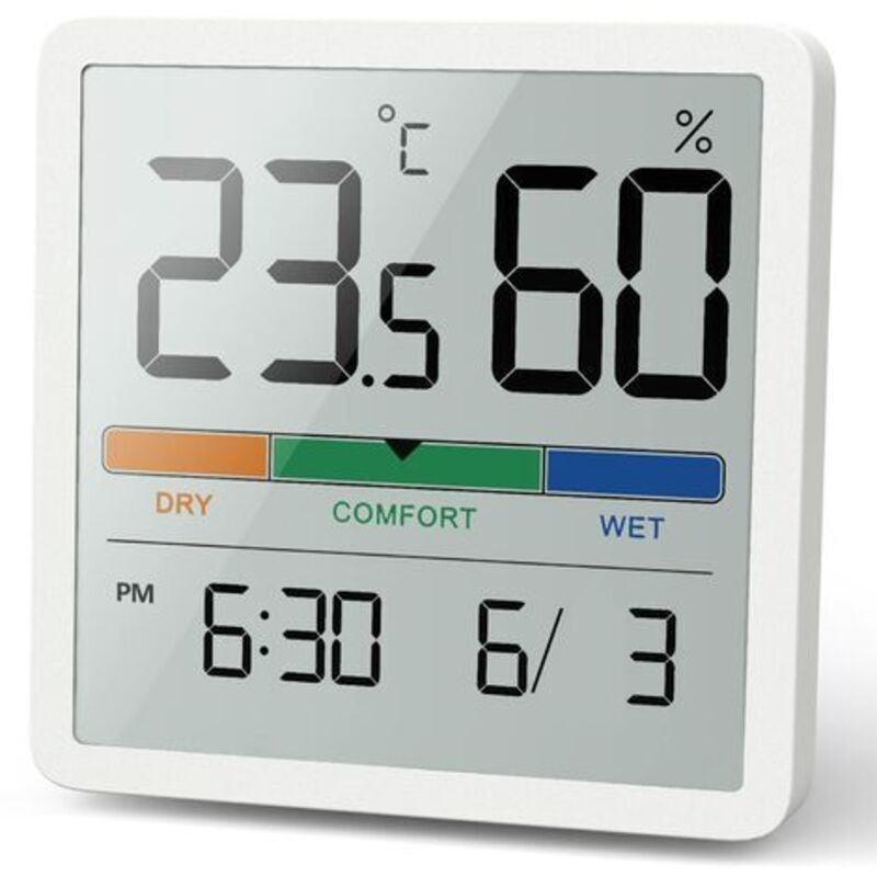 Hygromètre Thermomètre d'intérieur, thermomètre numérique de bureau avec moniteur de température et d'humidité, thermomètre d'ambiance à jauge