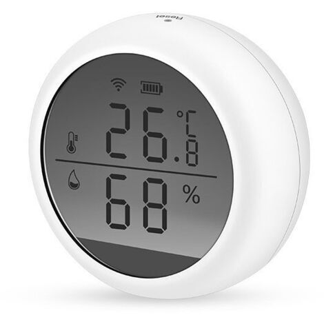Hygromètre thermomètre d'intérieur WiFi, télécommande via APP USB/AAA HD écran LCD, connecté à Alexa/Google Assistant et Tuya