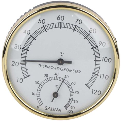 Hygromètre thermomètre en métal pour sauna
