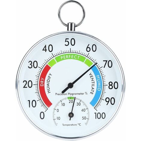 Hygromètre/thermomètre intérieur/extérieur thermomètre mural haute précision thermomètre numérique hygromètre analogique humidificateur pour terrasse/piscine/cuisine/jardin