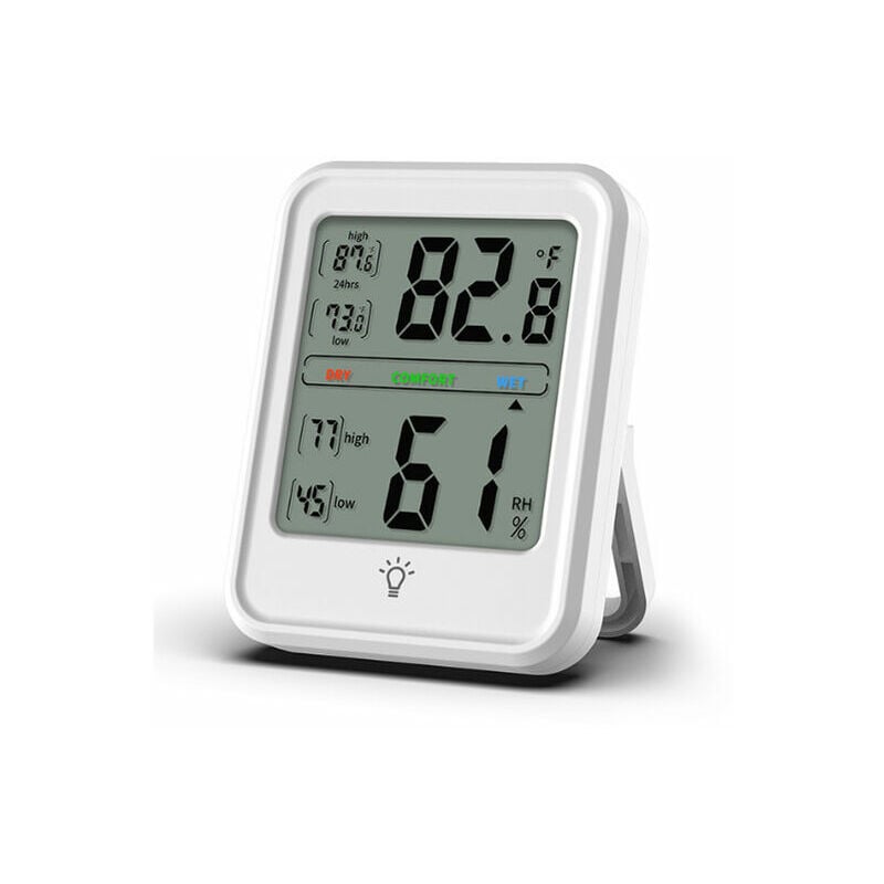 Vuszr - Hygromètre Numérique- Thermomètre Intérieur Professionnel Jauge d'Humidité avec Moniteur de Température Humidité ,1 pièce, gris
