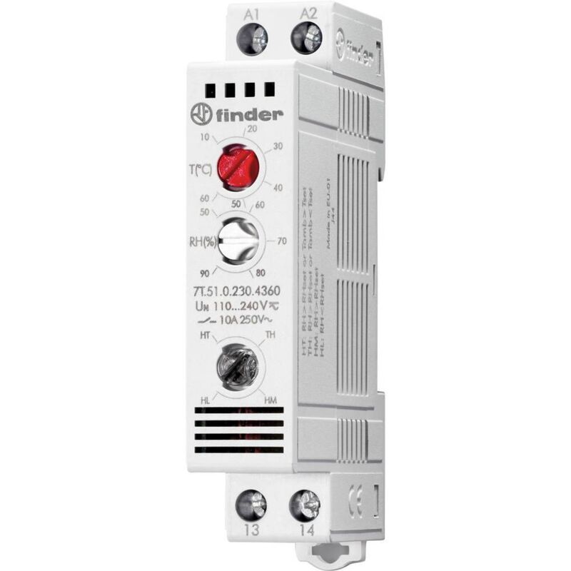 Finder Panel thermo+hygrostat 1M 240V AC/DC 7T5102304360