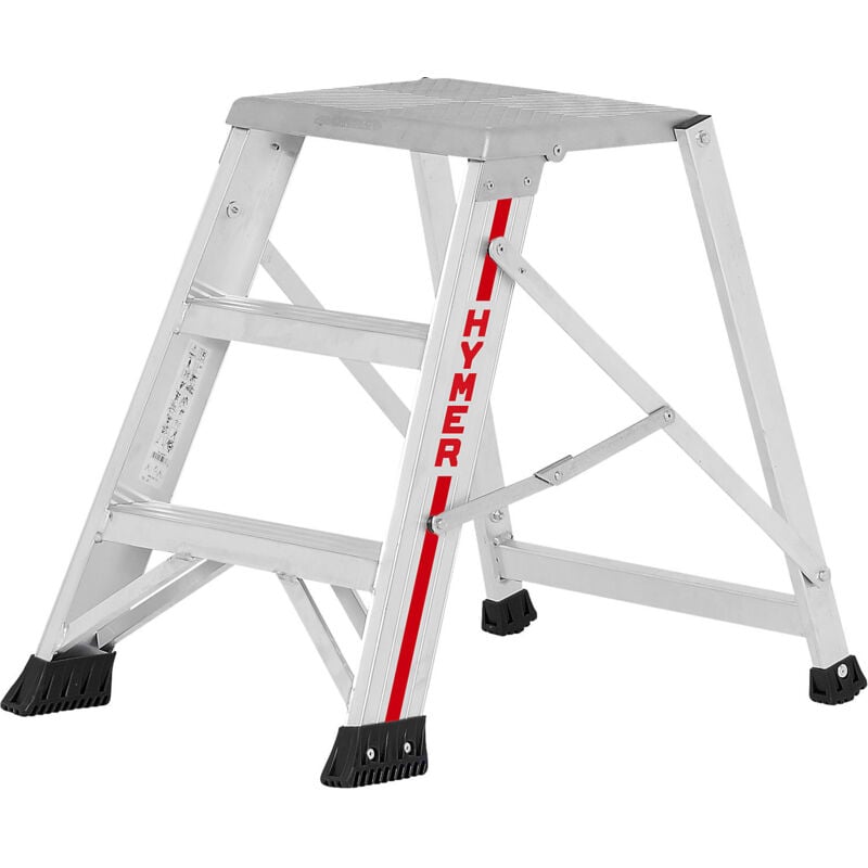 Hymer - Escabeau pliable en aluminium, accès un côté, 3 marches