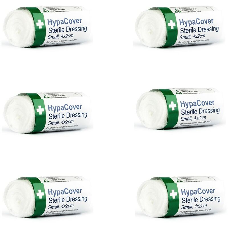 HypaCover Sterile Wound Dressing HSE Compliant 1st Aid Bandage 2cm Small x6