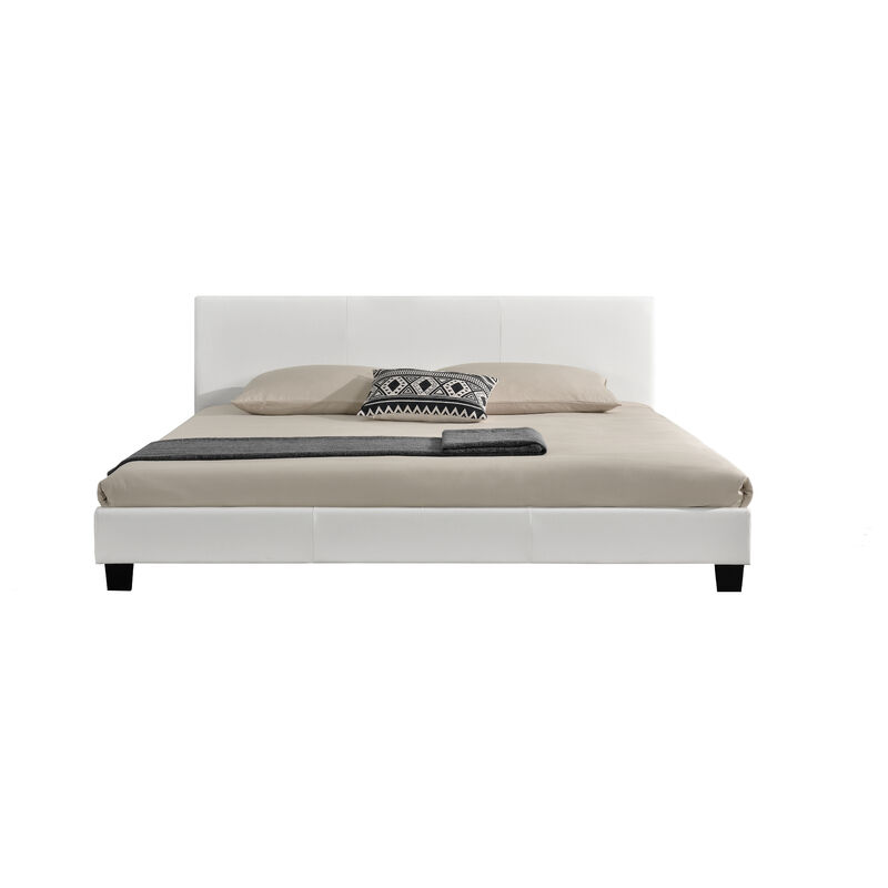 Hypnia - Lit Contemporain Blanc-160 x 200 (cm) - Blanc