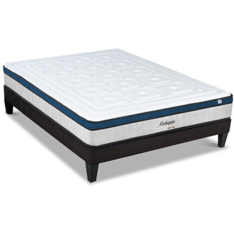 HYPSOM  Ensemble MONTESQUIEU 140x190 cm  Matelas Ressorts ensachés + Sommier Bois