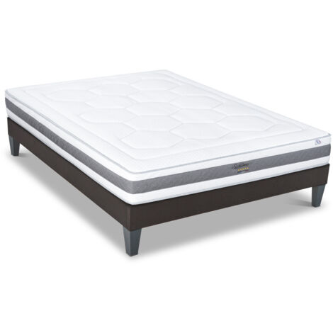 HYPSOM Ensemble SUBLIME 140x190 cm Matelas Mémoire de forme + Sommier Bois