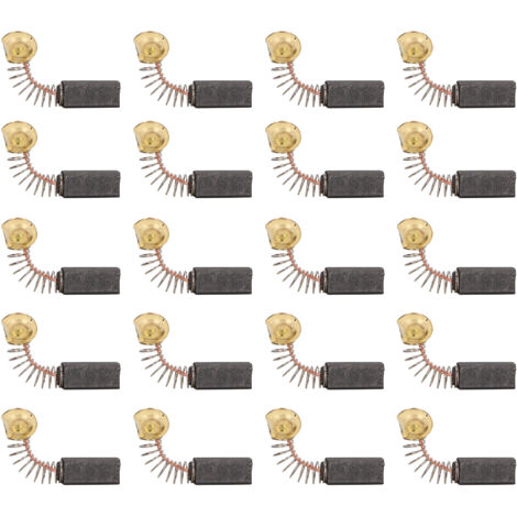 Hyuduo Balais de Charbon de Rechange pour Moteur, Lot de 20 Balais de Charbon pour Perceuse électrique, Meuleuse D'angle, Souffleur, Mélangeur, Taille Stanrd 6,5 X 7,5 X 15 Mm