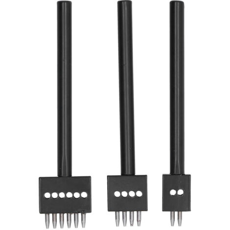 Hyuduo Lederhandwerks-Werkzeugsets mit 2, 4 und 6 Kopf-Buschlochern, Einzel-Staubkordellocher, Lederhandwerk, DIY (5 mm Zahnteilung)