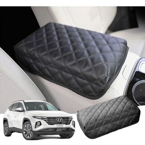 Hyunda-i Tucson NX4 2021-2023 2024 (Automatique) Accoudoir Central Housse, Tucson 2023 Coussin Console Centrale, Accoudoir Protection Cuir PU, 5CM Augmente Épais, Soulage la Fatigue (Noir)