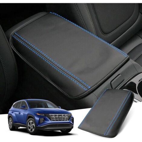 Hyunda-i Tucson NX4 2021-2023 2024 (Automatique) Accoudoir pour Housse de Console Centrale, Tucson 2023 2022 Accoudoir Protection en Cuir PU, Compatible avec Hyundai Tucson Accessoires (Bleu)