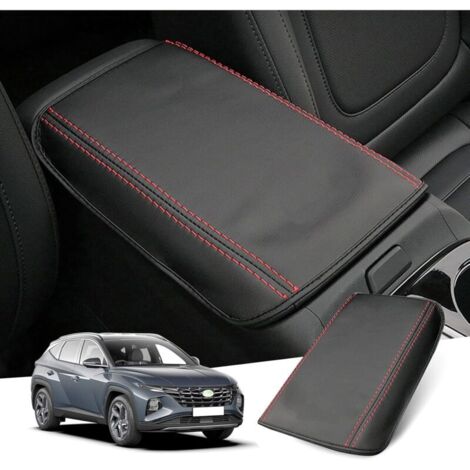 Hyunda-i Tucson NX4 2021-2023 2024 (Automatique) Accoudoir pour Housse de Console Centrale, Tucson 2023 2022 Accoudoir Protection en Cuir PU, Compatible avec Hyundai Tucson Accessoires (Rouge)