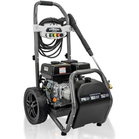 Hyundai 3400psi / 234 bar 209cc Petrol Pressure Washer, 9L/min, 10m Hose & Detergent Tank