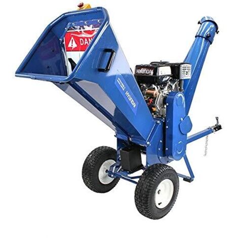 Hyundai 420cc 100mm Petrol Wood Chipper Shredder, Mulcher, 4-Stroke Engine