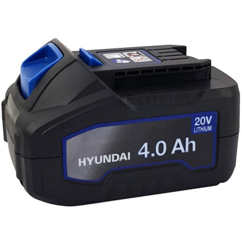 Hyundai – Batterie Lithium 4Ah 20V – Compatible outils 20V – Technologie lithium-ion – Autonomie élevée – Recharge rapide sans effet mémoire