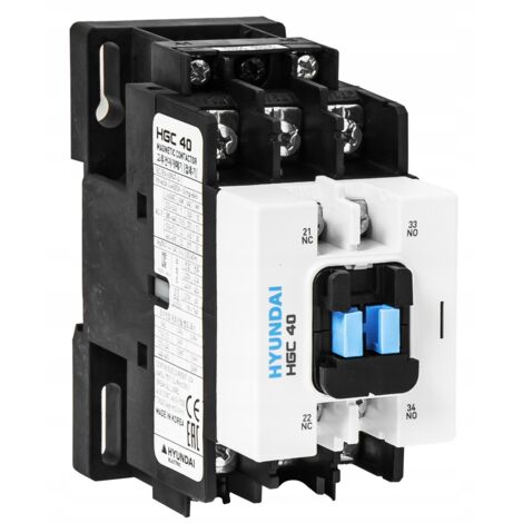 HYUNDAI - CONTACTOR HGC 40A AC3/440V, 3P + 1NO1NC, 230V 50HZ / 250V 60HZ, AC1-60A, UE AC690V,