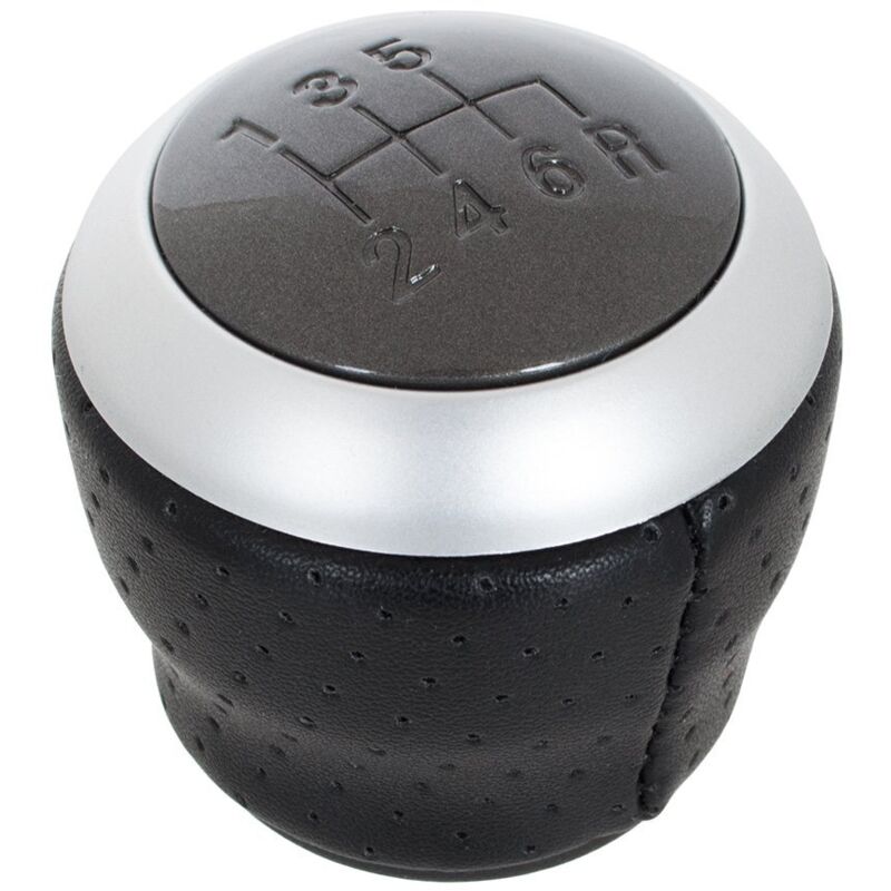 Hyundai Coupe 02-08 Pomo de cambio de marchas CUERO NEGRO + GRIS + PLATA 6 VELOCIDADES