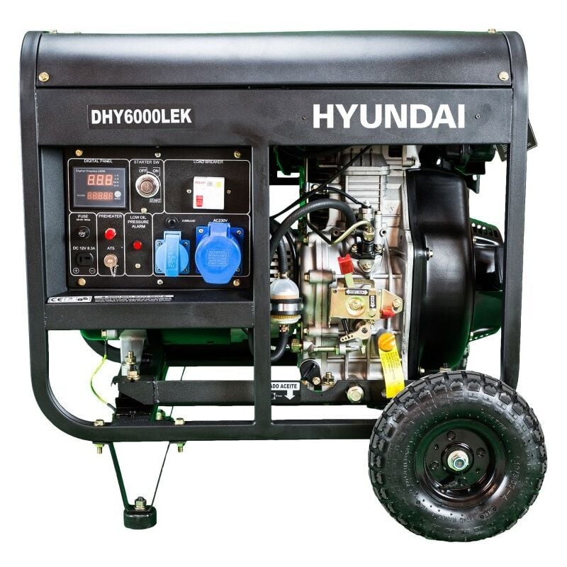 Hyundai - groupe électrogène 5500 w diesel monophasé DHY6000LEK