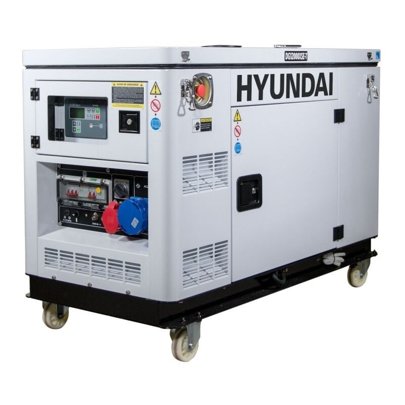 Hyundai - Groupe électrogène diesel refroidissement liquide DHY12000XSET monophasé et triphasé