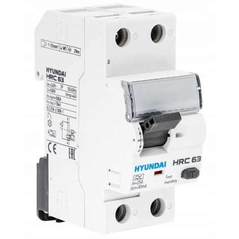 HYUNDAI HRC - DISYUNTOR DE CORRIENTE RESIDUAL 2P(N+1P), 25A, 30MA, TIPO CA