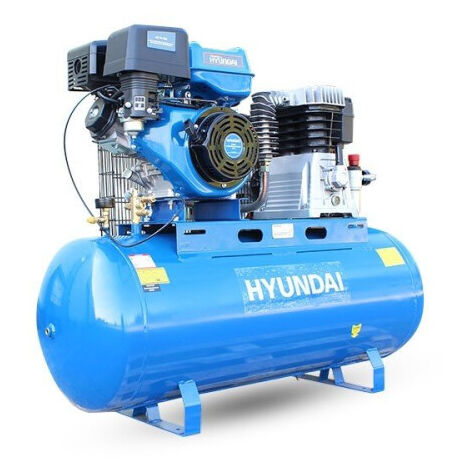 main image of "Hyundai HY140200PES Electric Start Petrol Air Compressor 29cfm, 14hp, 200L Litre Twin Cylinder Belt Drive"