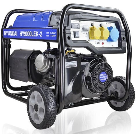 Hyundai HY9000LEK-2 7kW / 8.75kVa* Recoil & Electric Start Site Petrol Generator