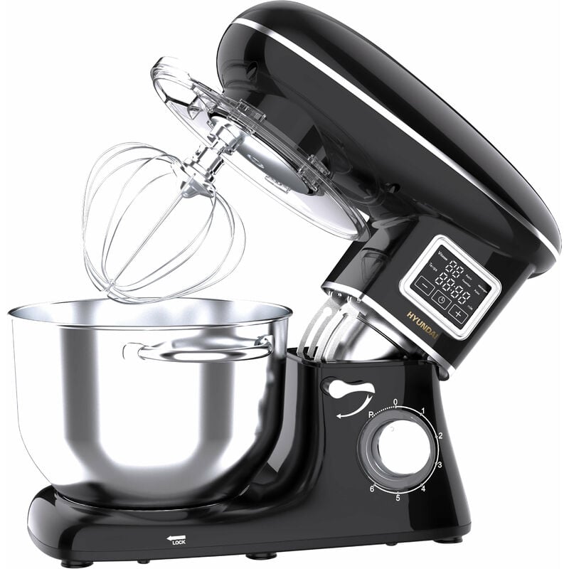 Hyundai - Robot pâtissier 1400W 5.5L 6 vitesses pétrin, mélangeur, fouet