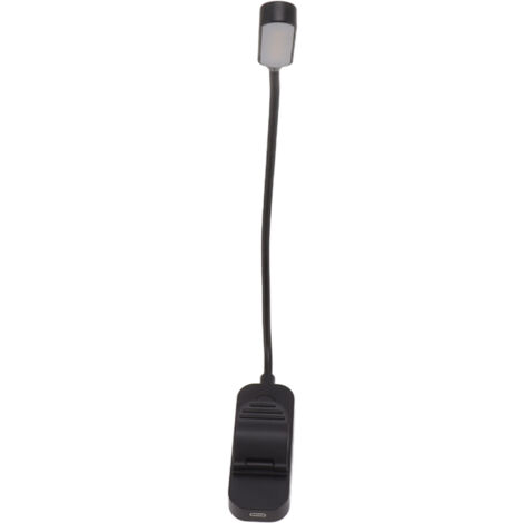 Hztyyier Lampe de Lecture Portable Rechargeable à Clip, 3 Couleurs de Température, intensité Variable en Continu, 8 Led, Chargeur USB, Légère