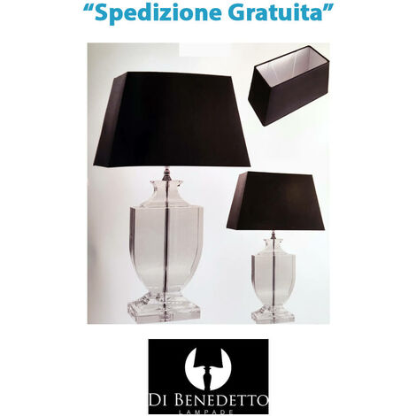 LAMPADA DA TAVOLO classica in puro cristallo con paralume a scelta lume  salotto. EUR 122,00 - PicClick IT