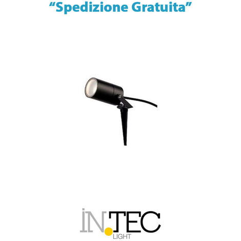 I-AKRON-NER Faretto ad incasso con picchetto 1xGU10 nero Intec