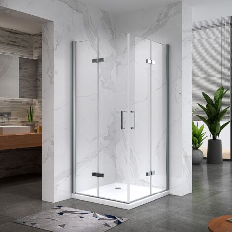 i-flair Falttür Duschkabine aus durchsichtigem 6 mm Sicherheitsglas - DK11 70x90x180 cm