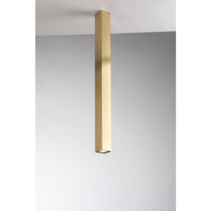 Plafoniera fluke quadrata in metallo oro 75cm