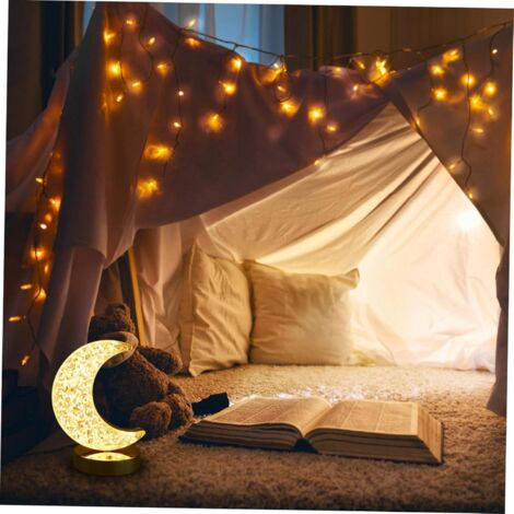 I Lampe de Chevet Lune LED Rechargeable Usb, Veilleuse Petit Format en Plastique, Décoration Chambre Salon, Lampe de Bureau Ambiance Douce, Usage Nuit et Repos,