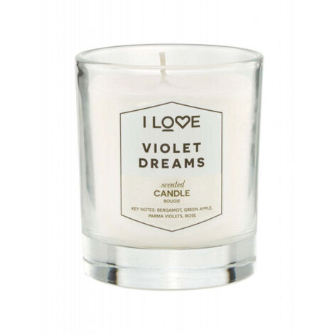 I love signature collection bergamot green apple parma violets rose scented candle 160 g