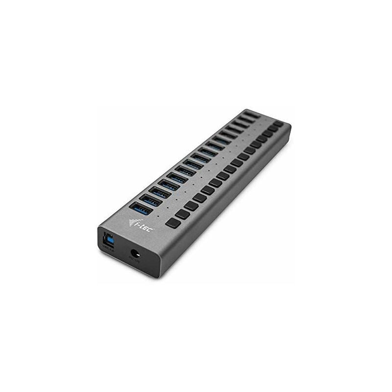 I-tec Hub usb Alimenté, Hub usb 3.0 à 16 Ports Dédiés à la Charge avec Interrupteurs Marche/Arrêt -