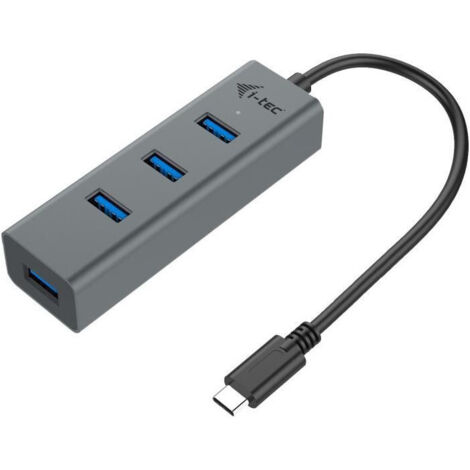 i-tec Metal C31HUBMETAL403 hub & concentrateur USB 3.2 Gen 1 (3.1 Gen 1) Type-C 5000 Mbit/s Gris